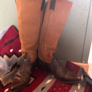 Frye Brown and Tan Heeled Boots
